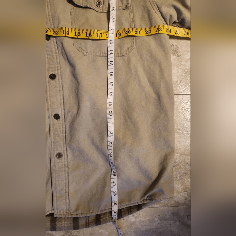 O42 Levi Strauss & CO Men's Cream Button-Up Work Jacket w Brown & Cream Lining - Picture 8 of 10